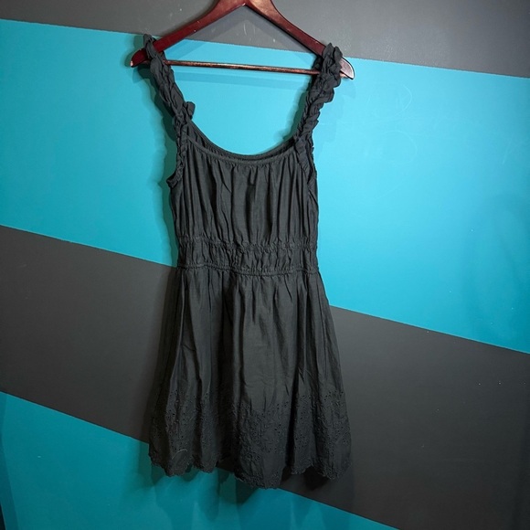 Old Navy Black Ruched Mini Sundress cotton blend - Picture 5 of 13
